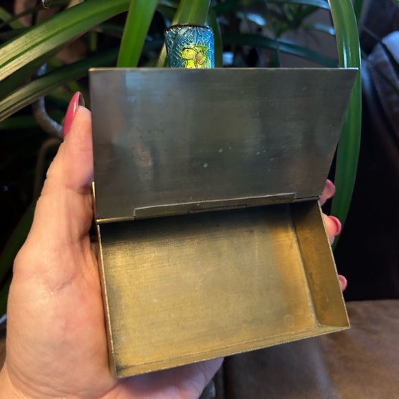 Vintage Cloisonné Brass Silent Butler Crumb Catcher - Picture 9 of 10